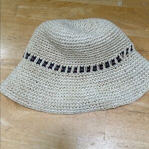 Vintage Stylish Cream Straw Floppy Hat